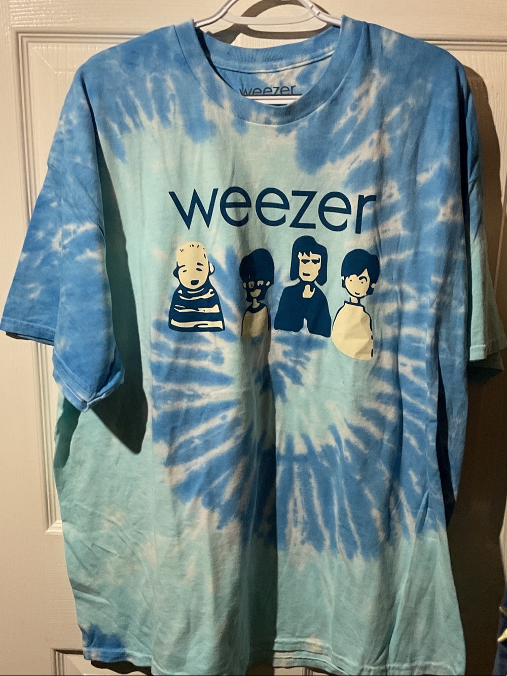 Weezer Blue Tie-Dye Short Sleeve Band Tee